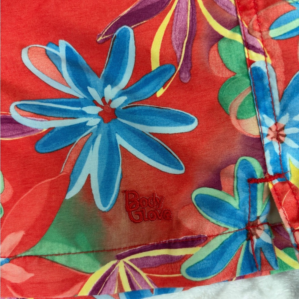 BODY GLOVE Swim Board Shorts Women's M Floral Print Red Blue Green Flowers - Picture 4 of 8